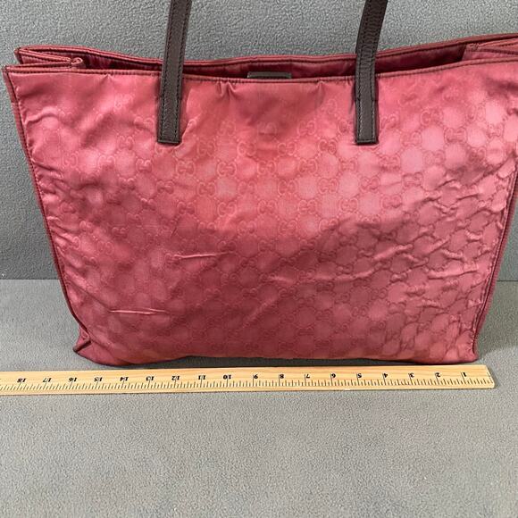 GUCCI Light Red Nylon Embossed Tote Bag Project Piece‎ 355729 467891 Princy - Picture 16 of 16
